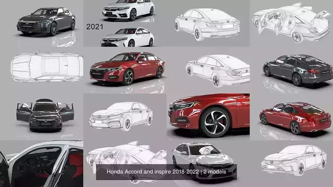 Honda Accord and inspire 2018-2022 3D Model Collection