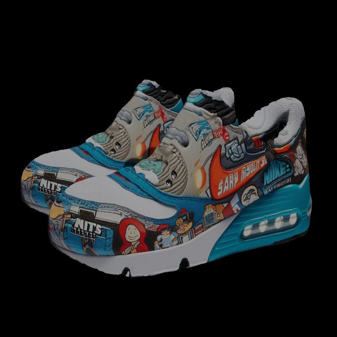 Cartoon design Nike runners Low-poly 3D model_2