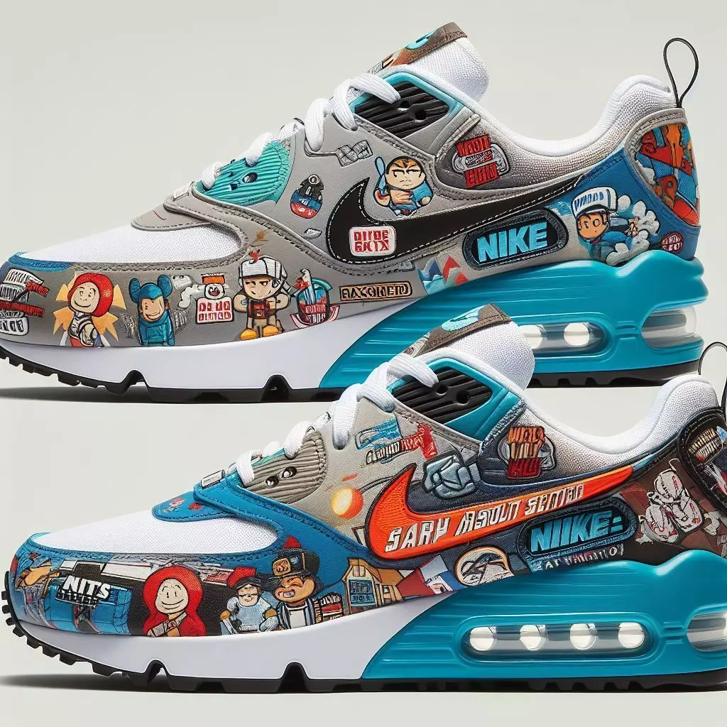 Cartoon design Nike runners Low-poly 3D model_0