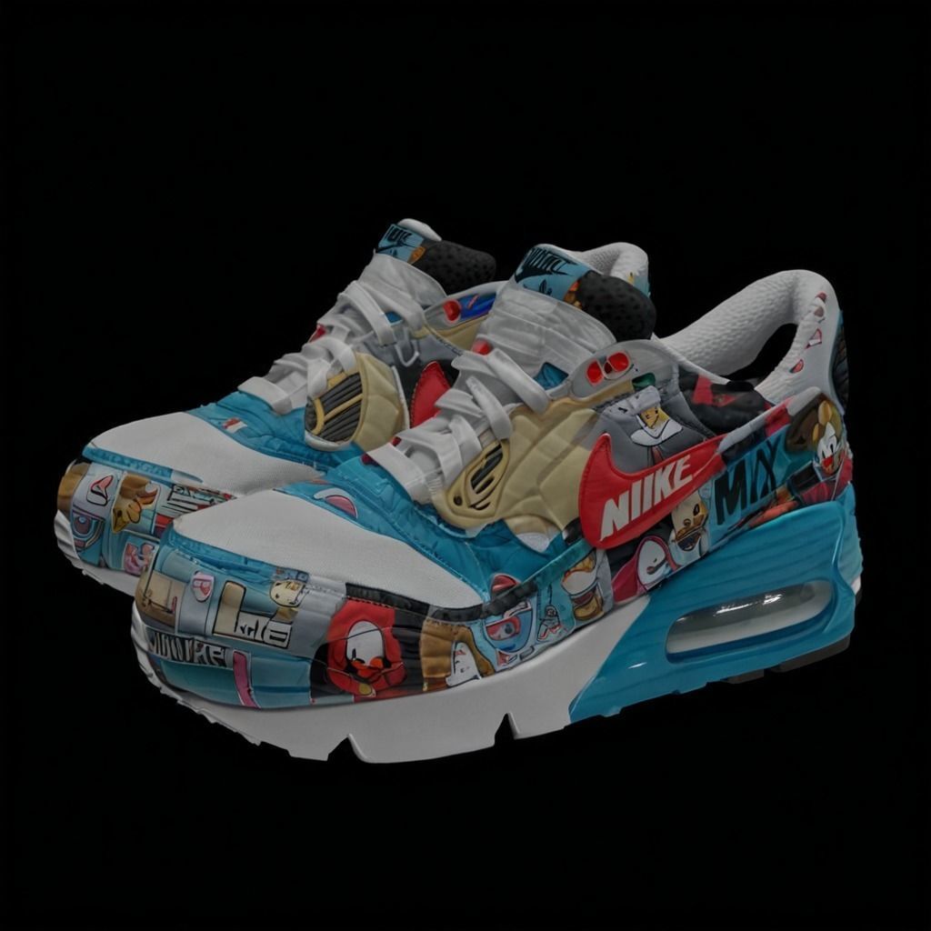 Cartoon design Nike runners Low-poly 3D model_1