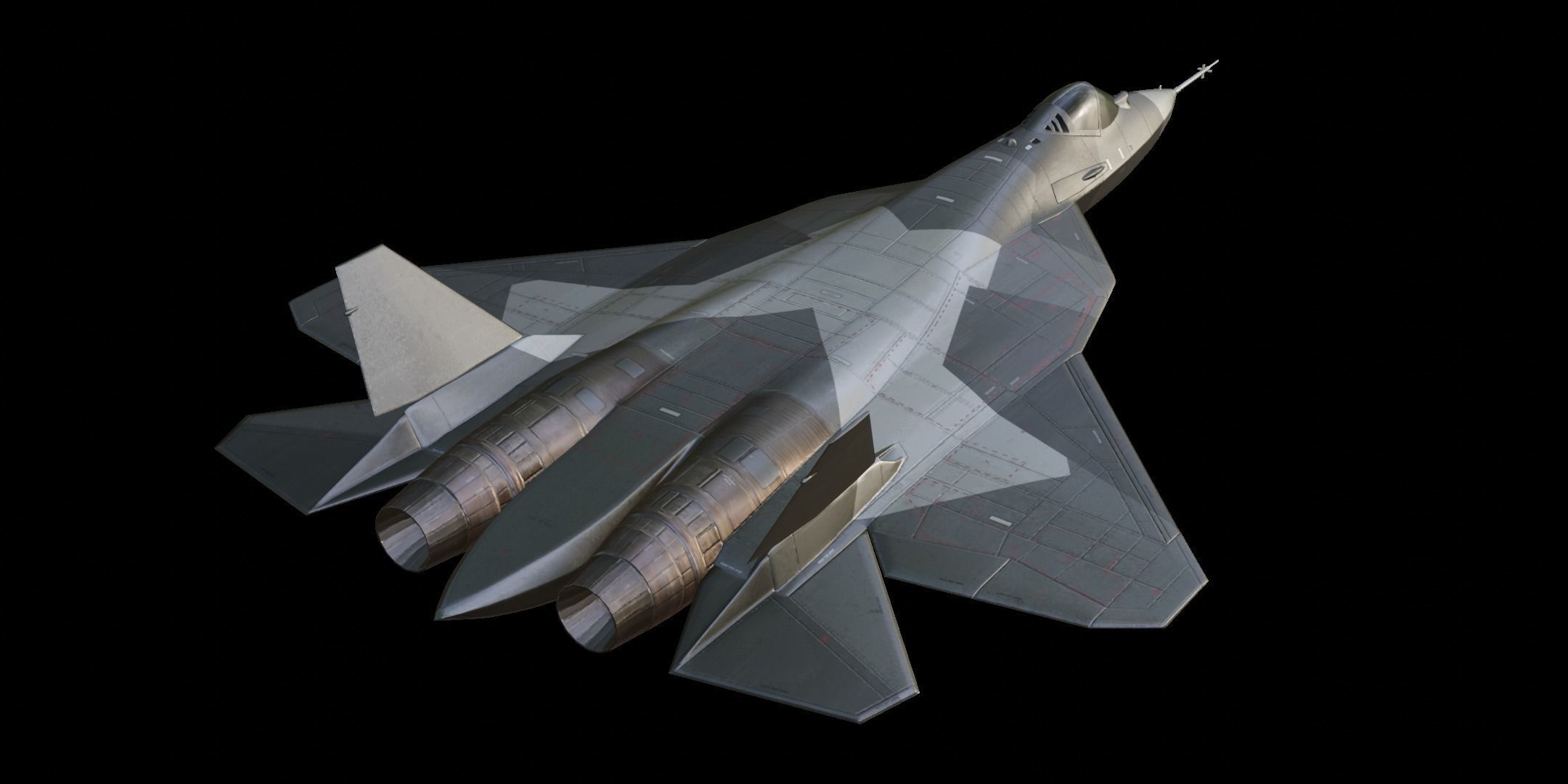 Sukhoi Su-57 Low-poly 3D model_3