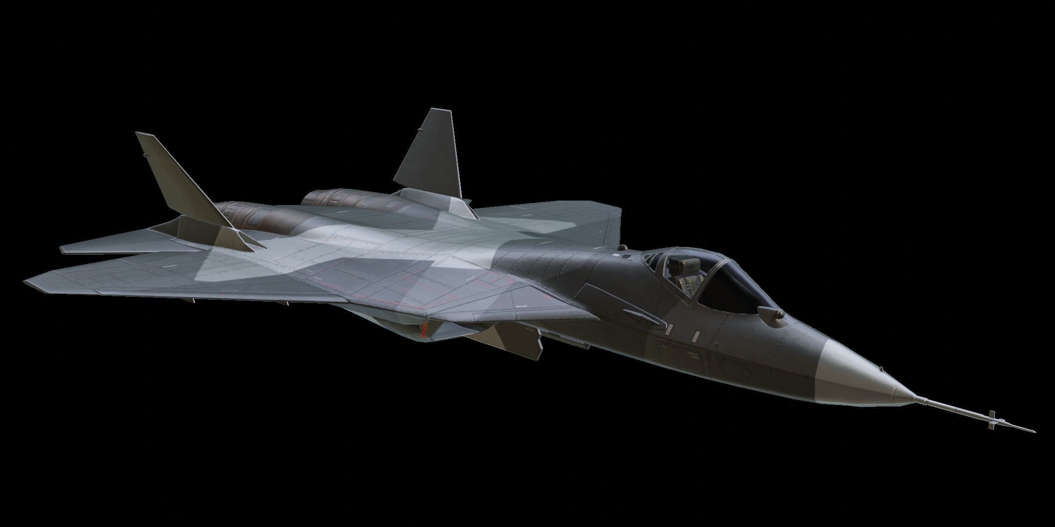 Sukhoi Su-57 Low-poly 3D model_4