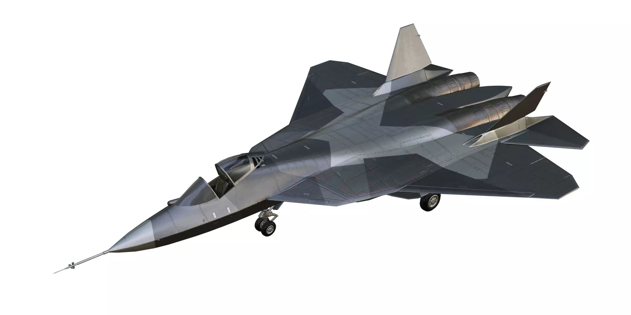Sukhoi Su-57 Low-poly 3D model_0