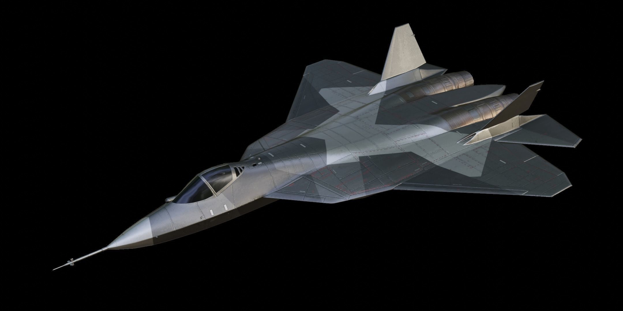Sukhoi Su-57 Low-poly 3D model_1