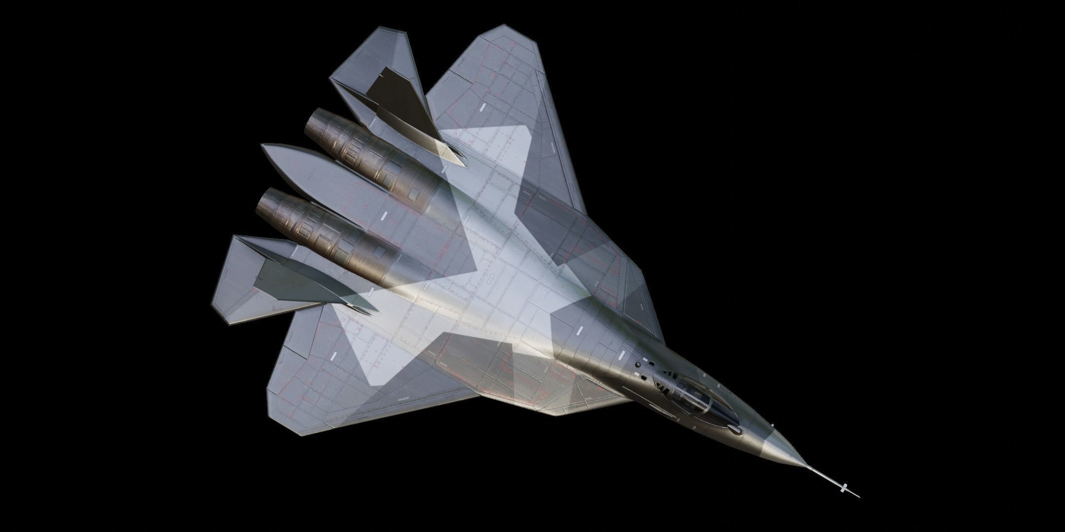 Sukhoi Su-57 Low-poly 3D model_17