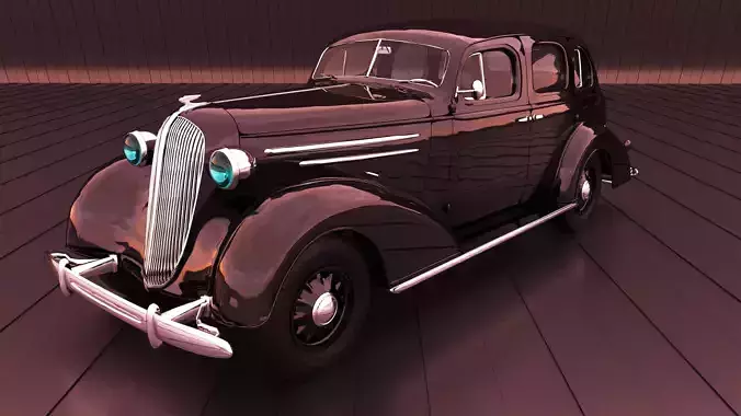 Black oldtimer 60s 70s car 3D model