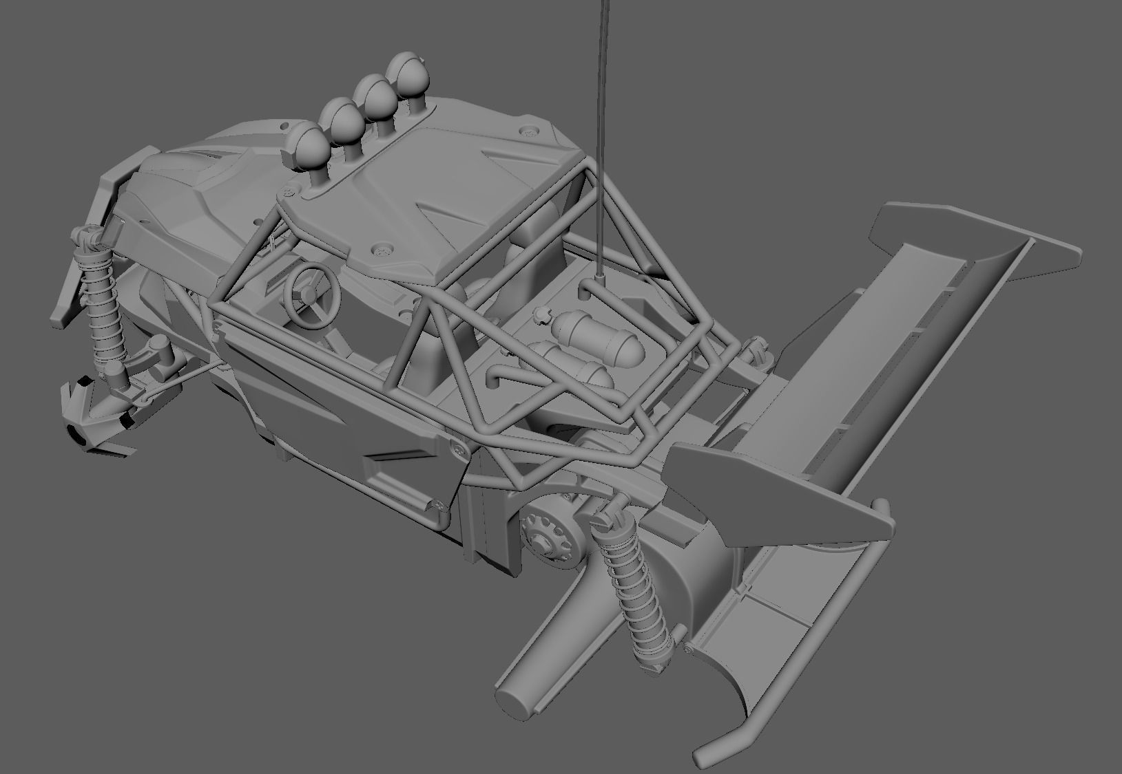 Remote Control Car Buggy - Clean Topo UVd 3D model_14