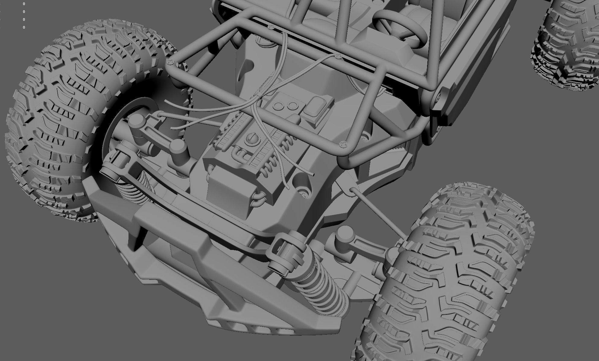 Remote Control Car Buggy - Clean Topo UVd 3D model_12