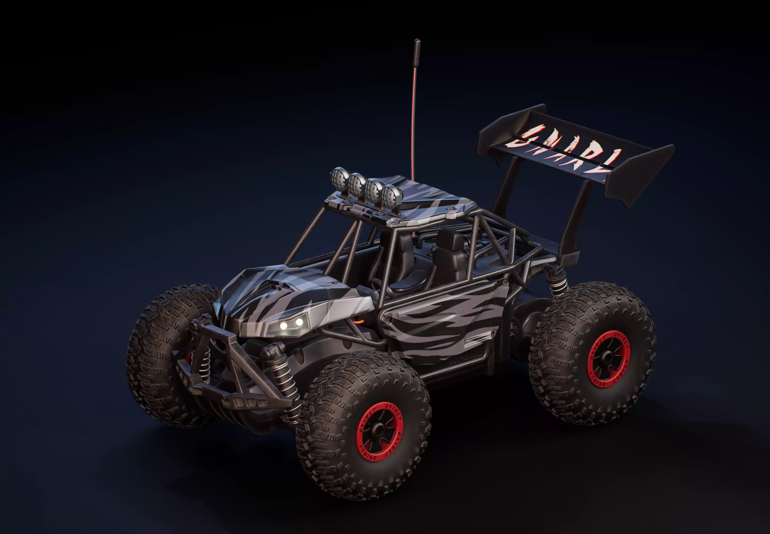 Remote Control Car Buggy - Clean Topo UVd 3D model_0