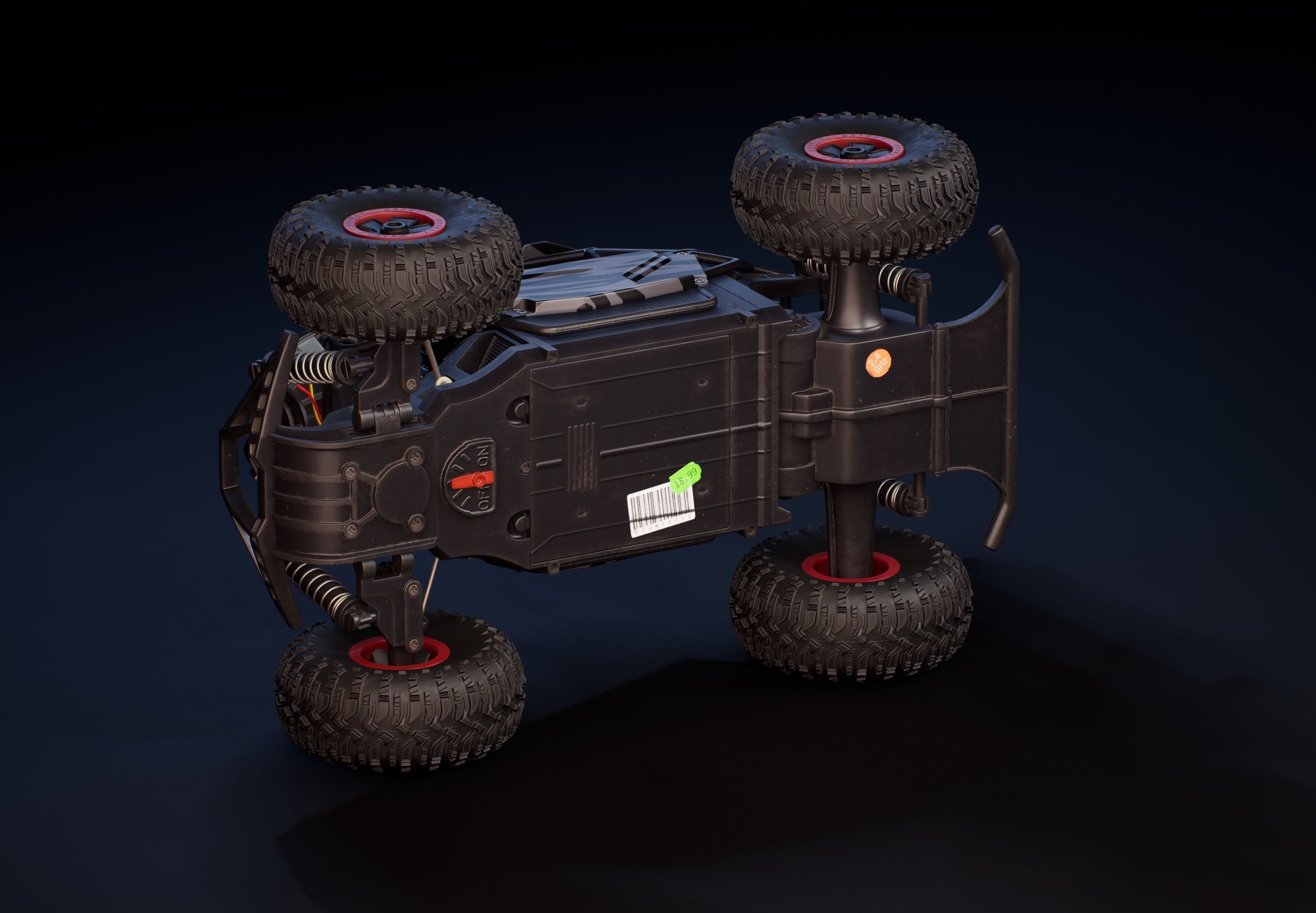 Remote Control Car Buggy - Clean Topo UVd 3D model_1