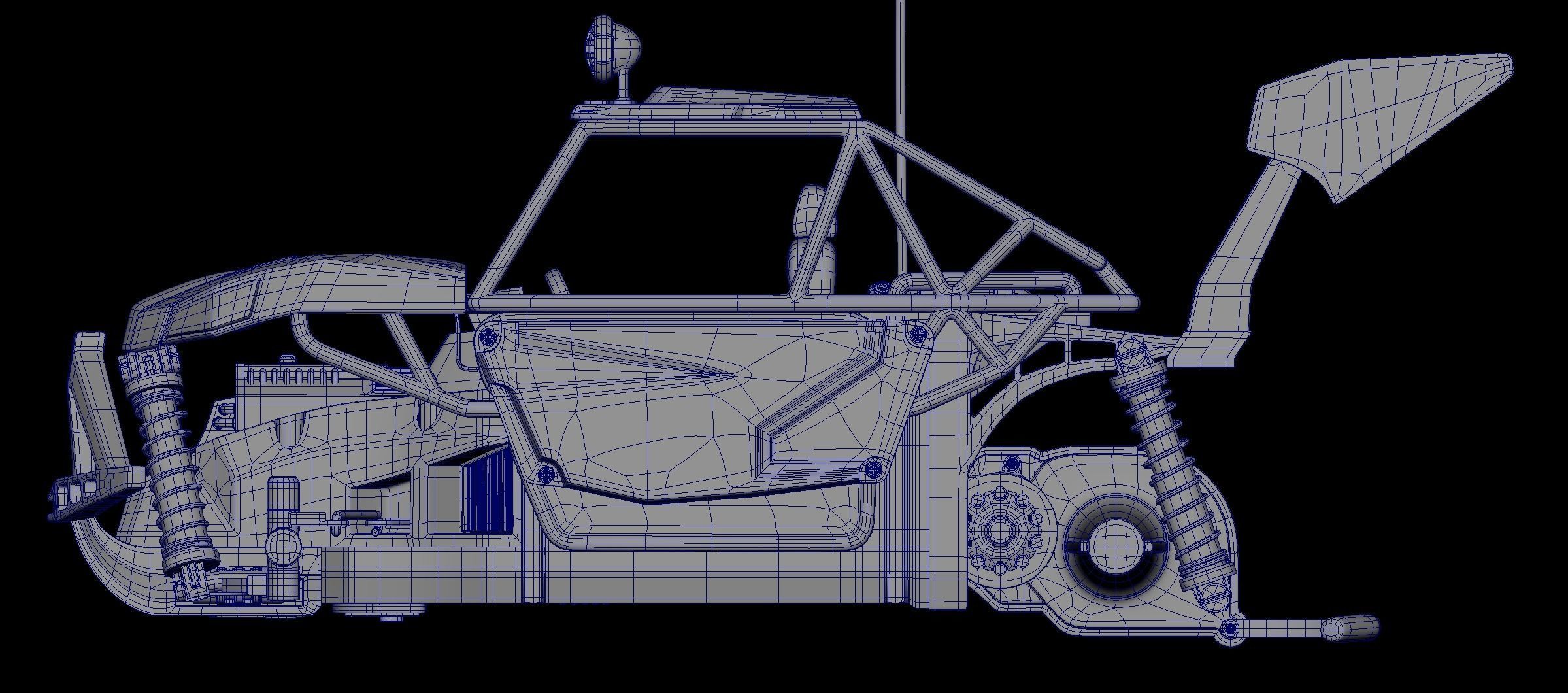 Remote Control Car Buggy - Clean Topo UVd 3D model_10