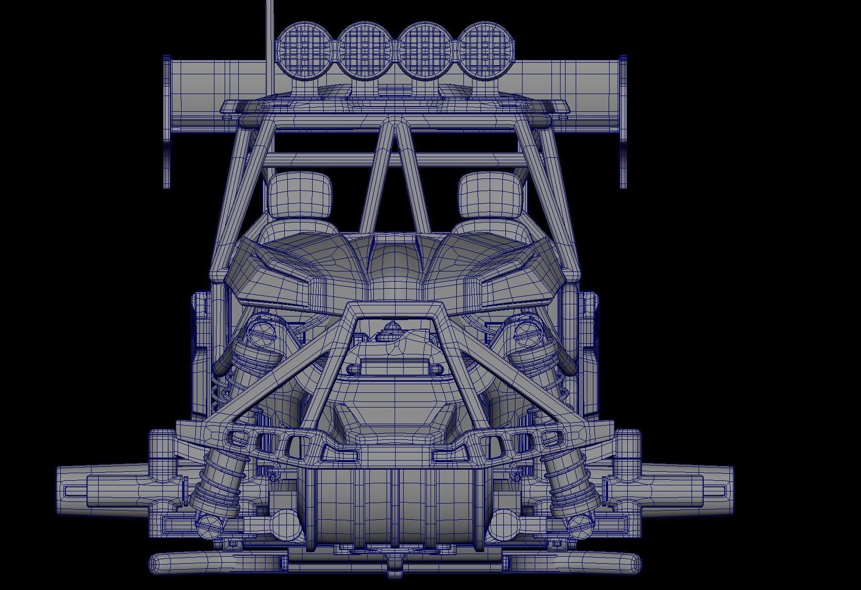 Remote Control Car Buggy - Clean Topo UVd 3D model_4