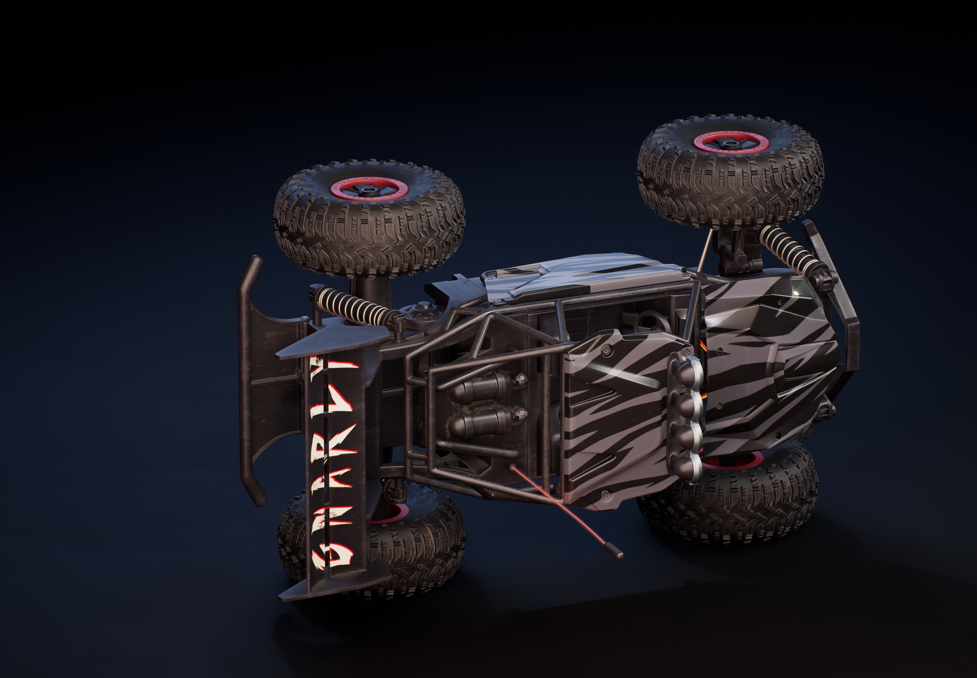 Remote Control Car Buggy - Clean Topo UVd 3D model_3