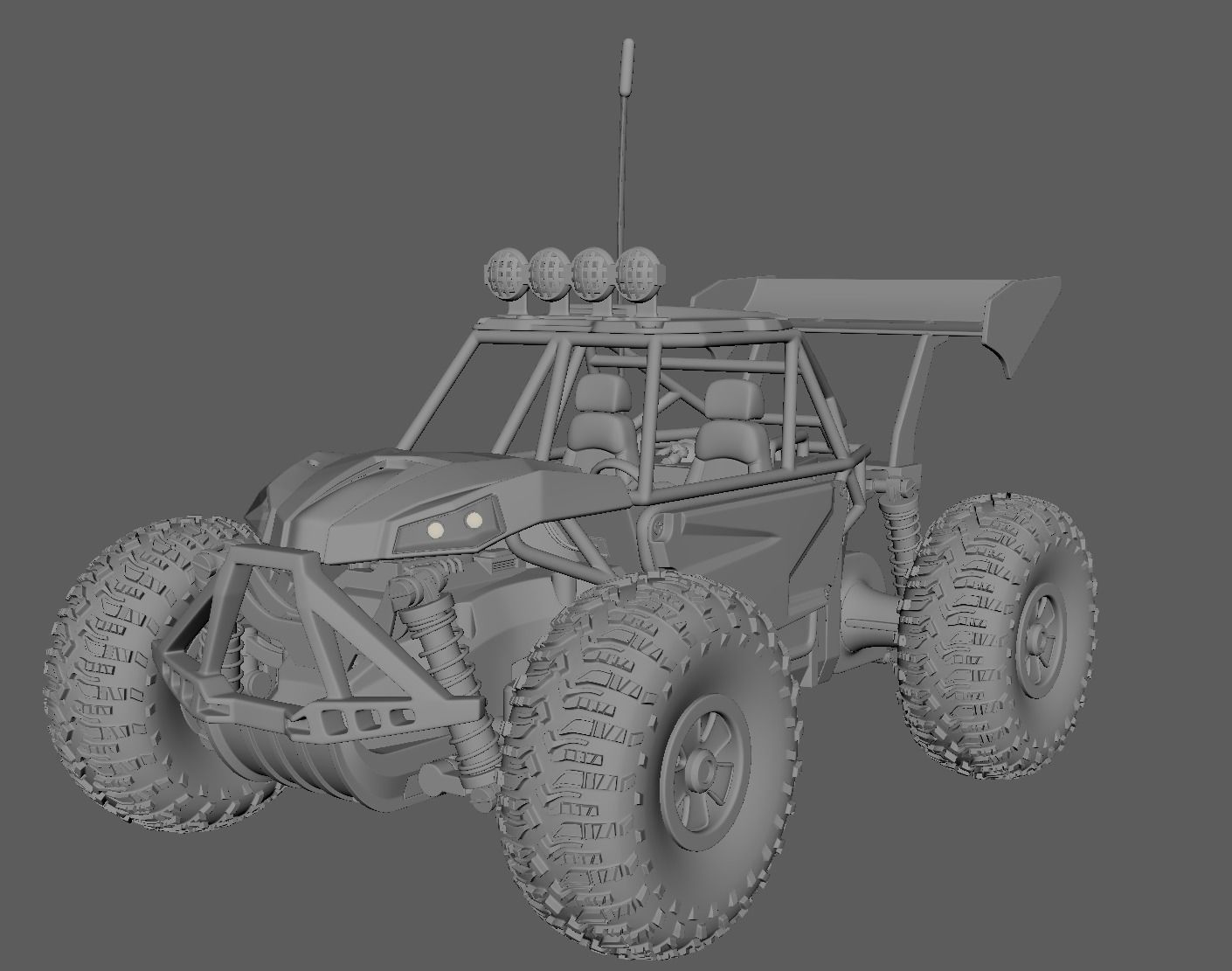 Remote Control Car Buggy - Clean Topo UVd 3D model_13