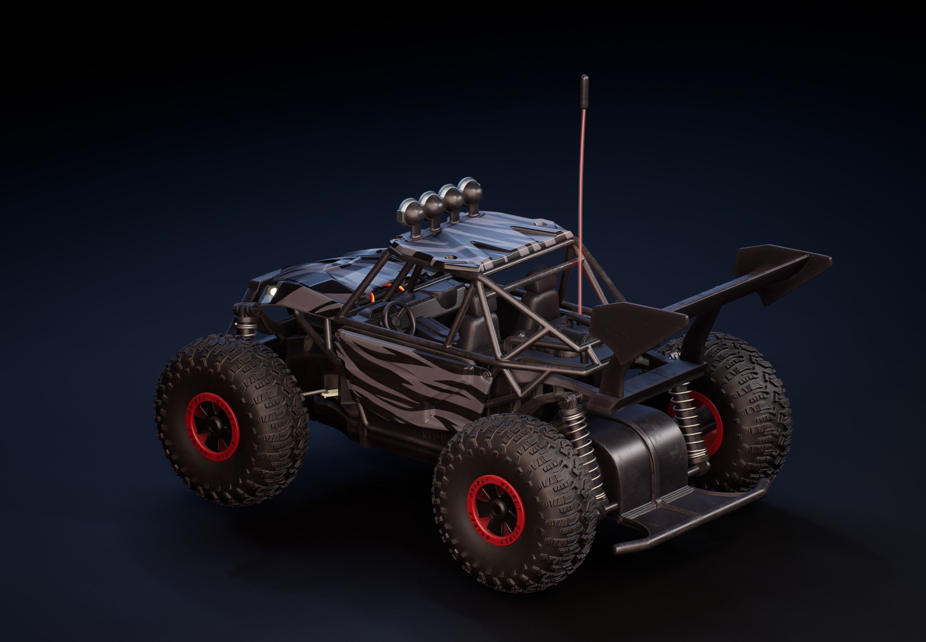 Remote Control Car Buggy - Clean Topo UVd 3D model_2