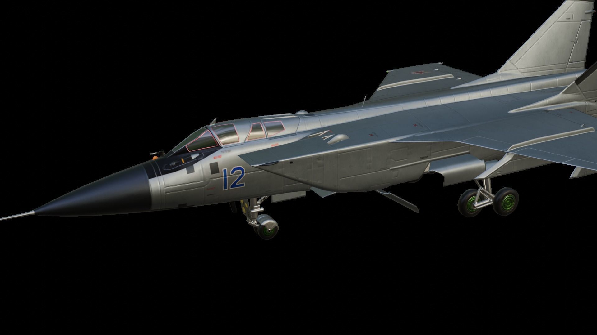 Mikoyan MiG-31 Low-poly 3D model_2