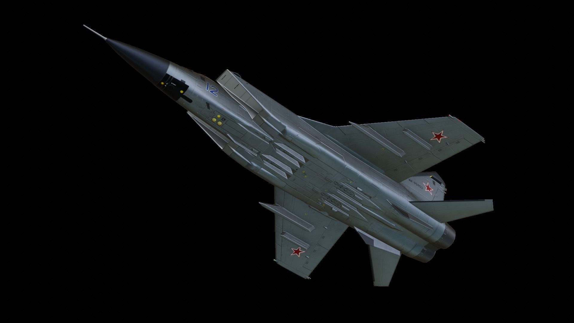Mikoyan MiG-31 Low-poly 3D model_7