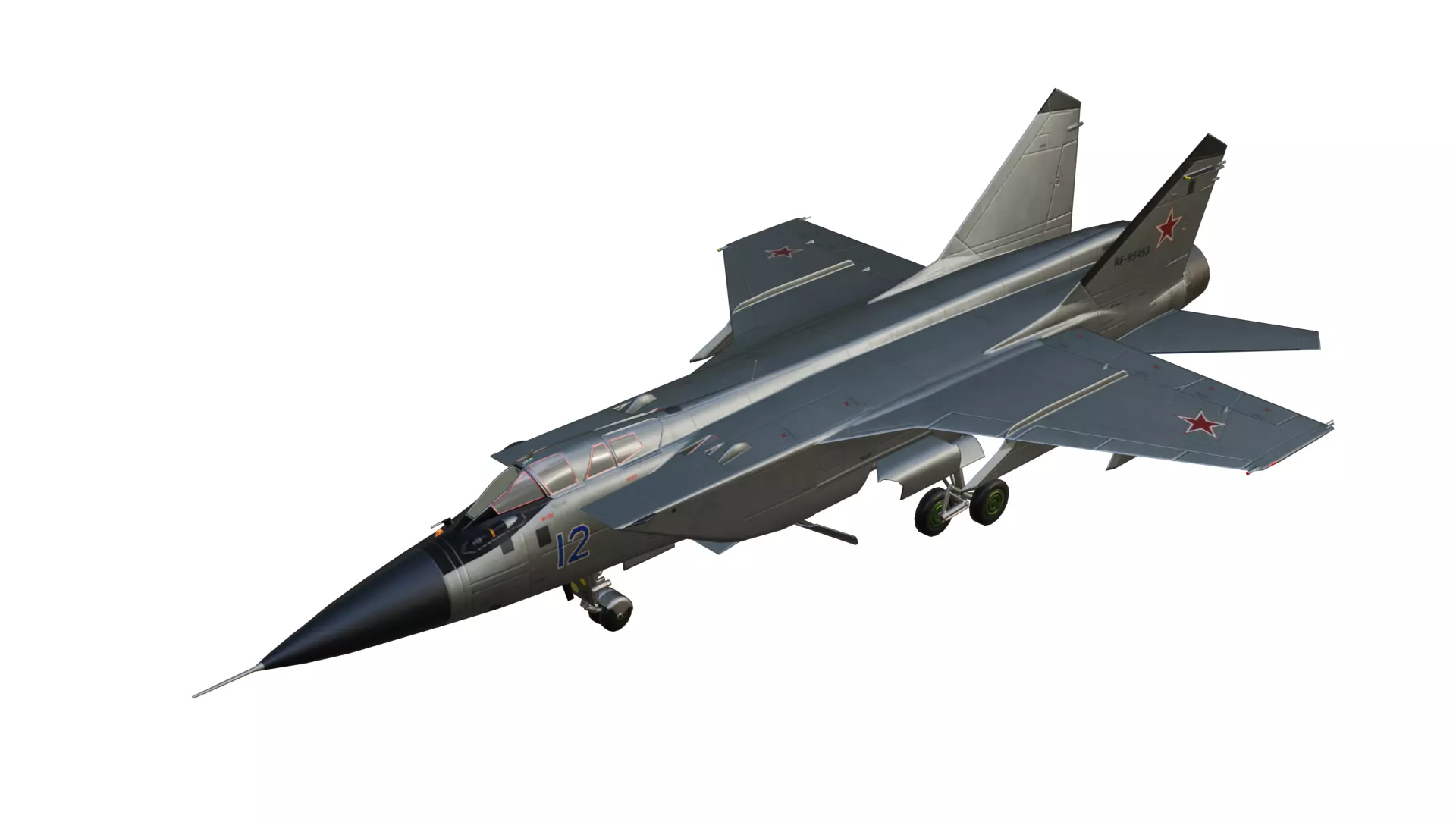 Mikoyan MiG-31 Low-poly 3D model_0