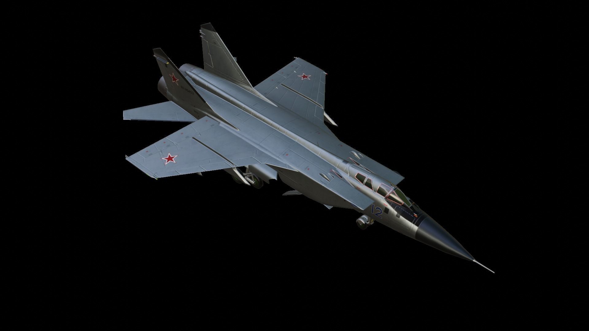 Mikoyan MiG-31 Low-poly 3D model_10