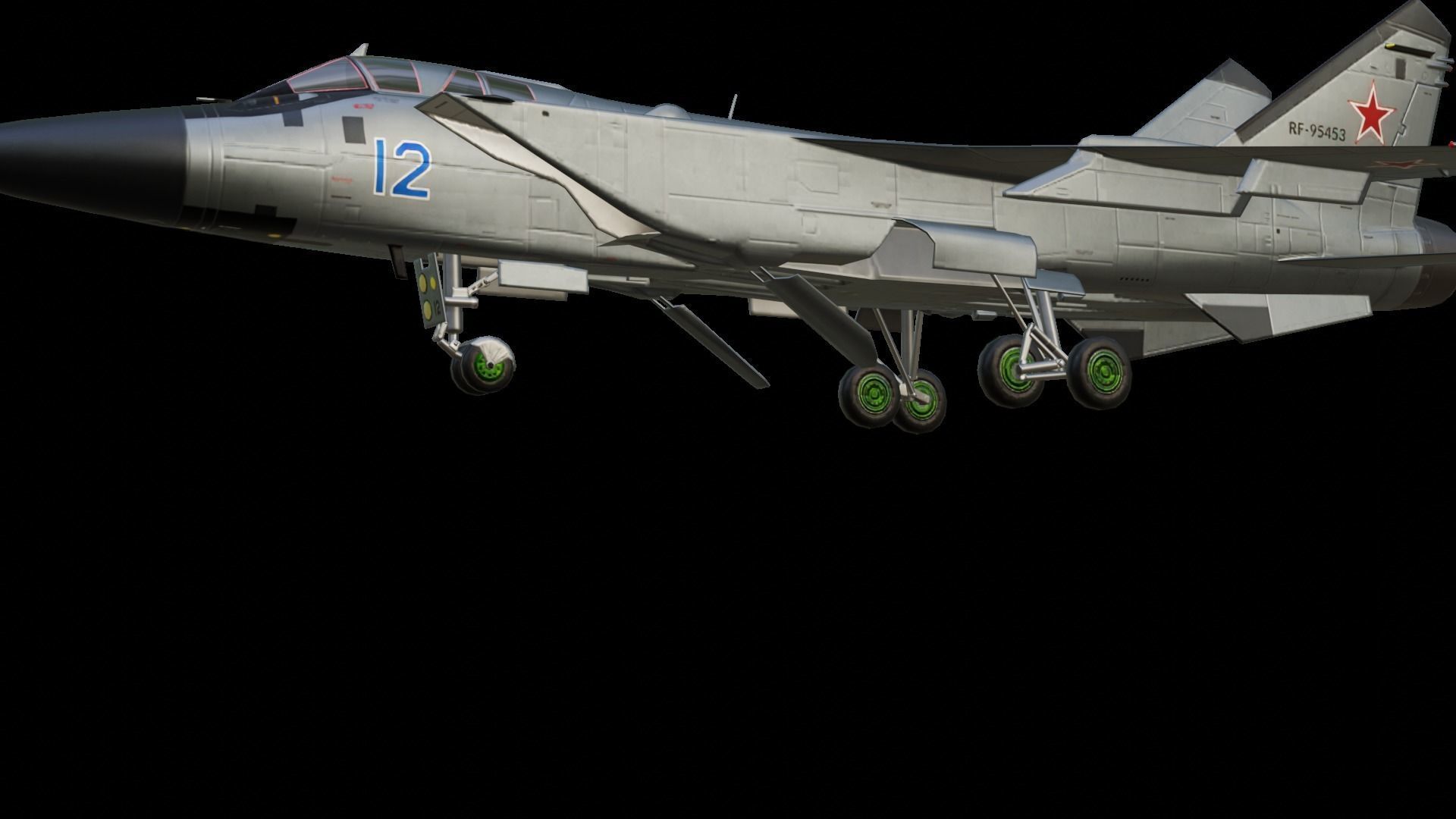 Mikoyan MiG-31 Low-poly 3D model_4