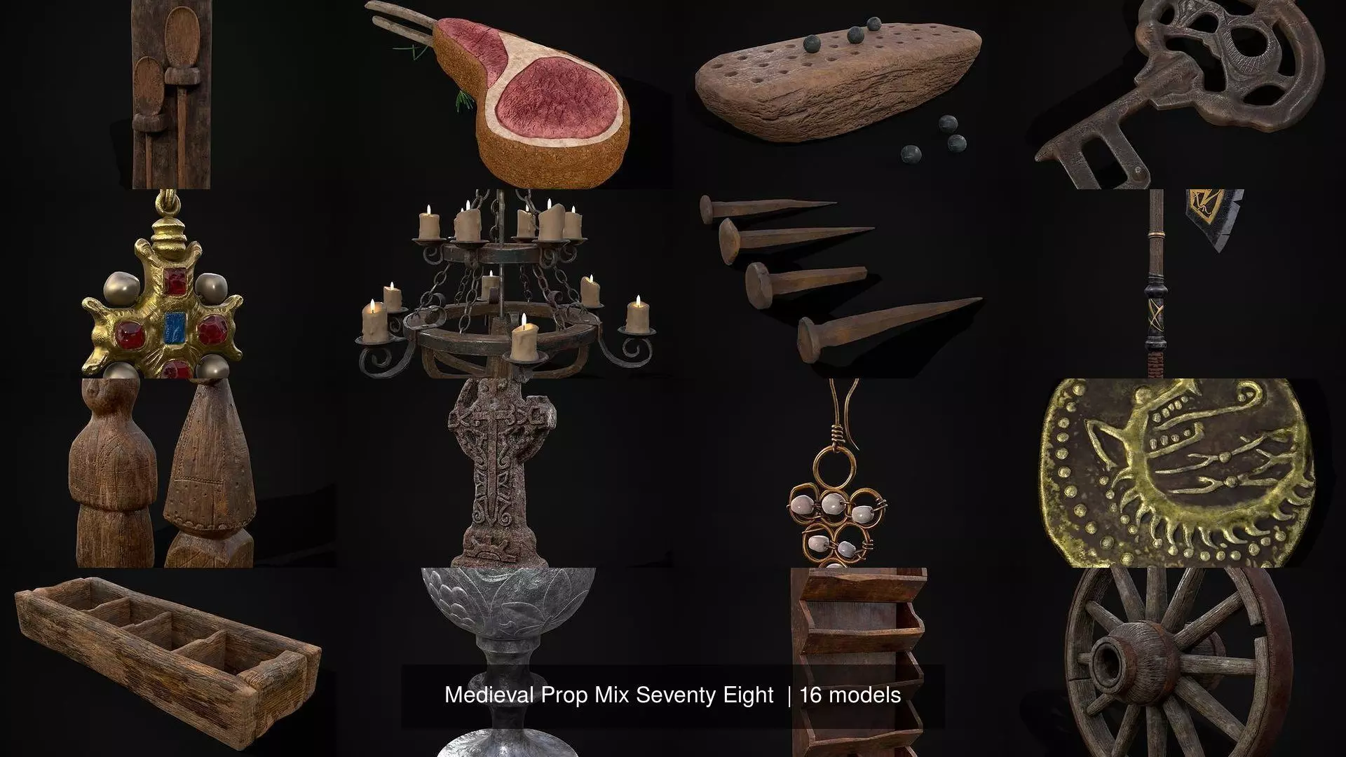Medieval Prop Mix Seventy Eight  3D Model Collection_0