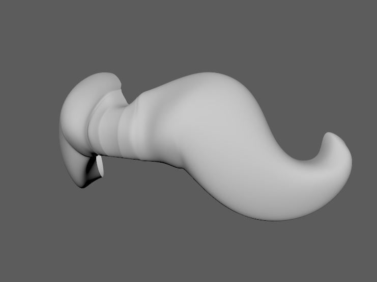 Moustache Low-poly 3D model_1