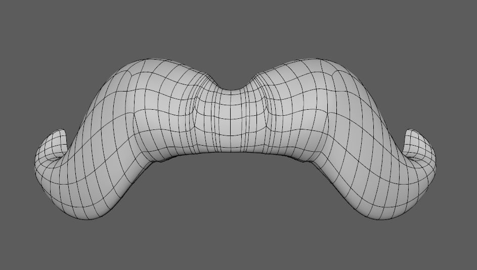 Moustache Low-poly 3D model_6