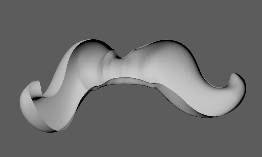 Moustache Low-poly 3D model_3