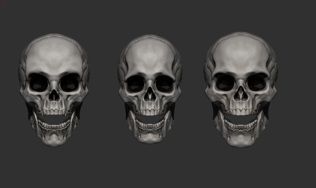 skull with different facial expressions 3D print model v2 3D print model_2