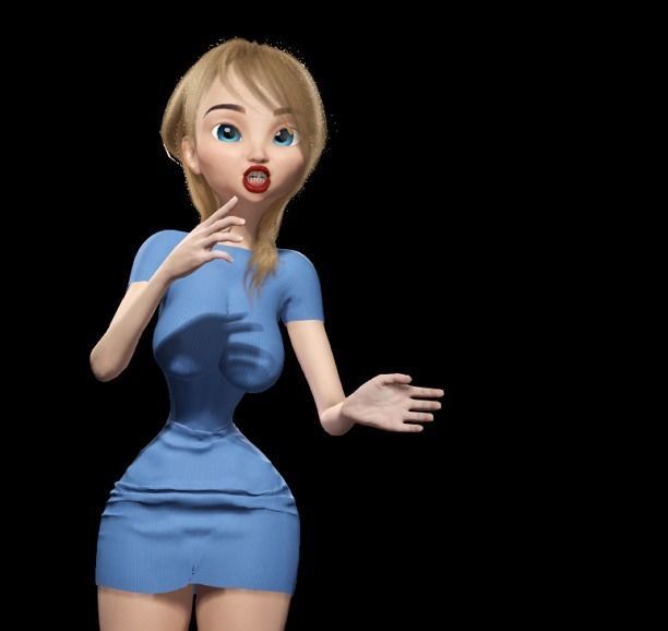 Anime Girl - 3D Fully Rigged Blender Model 3D model_12