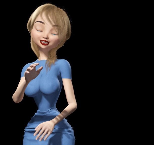 Anime Girl - 3D Fully Rigged Blender Model 3D model_13