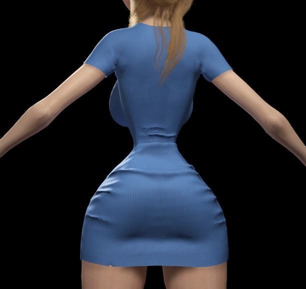 Anime Girl - 3D Fully Rigged Blender Model 3D model_9