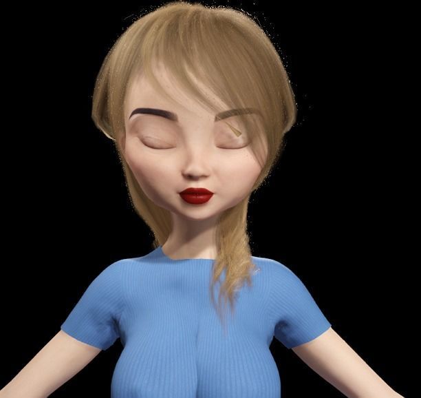 Anime Girl - 3D Fully Rigged Blender Model 3D model_11