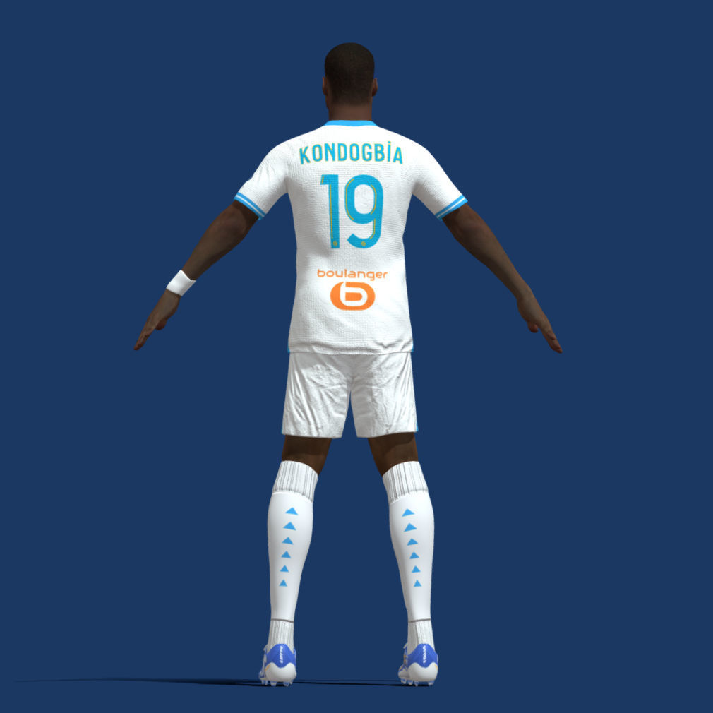 T-Pose body - face rigged Kondogbia Marseille 23-24 3D model_4