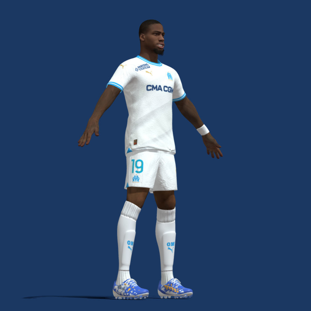 T-Pose body - face rigged Kondogbia Marseille 23-24 3D model_3