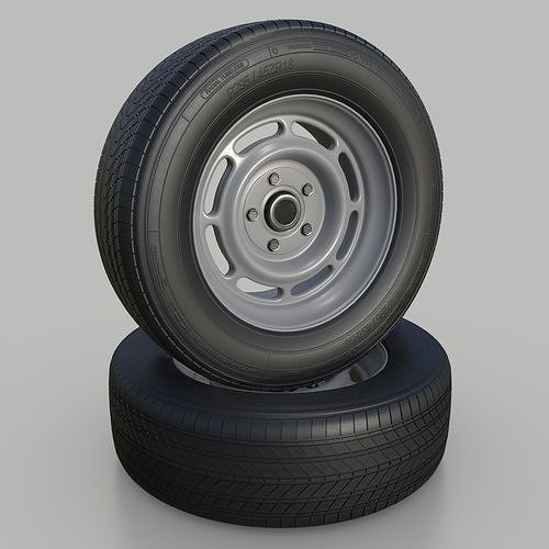 Standard Wheel Rim Tire Low-poly 3D model