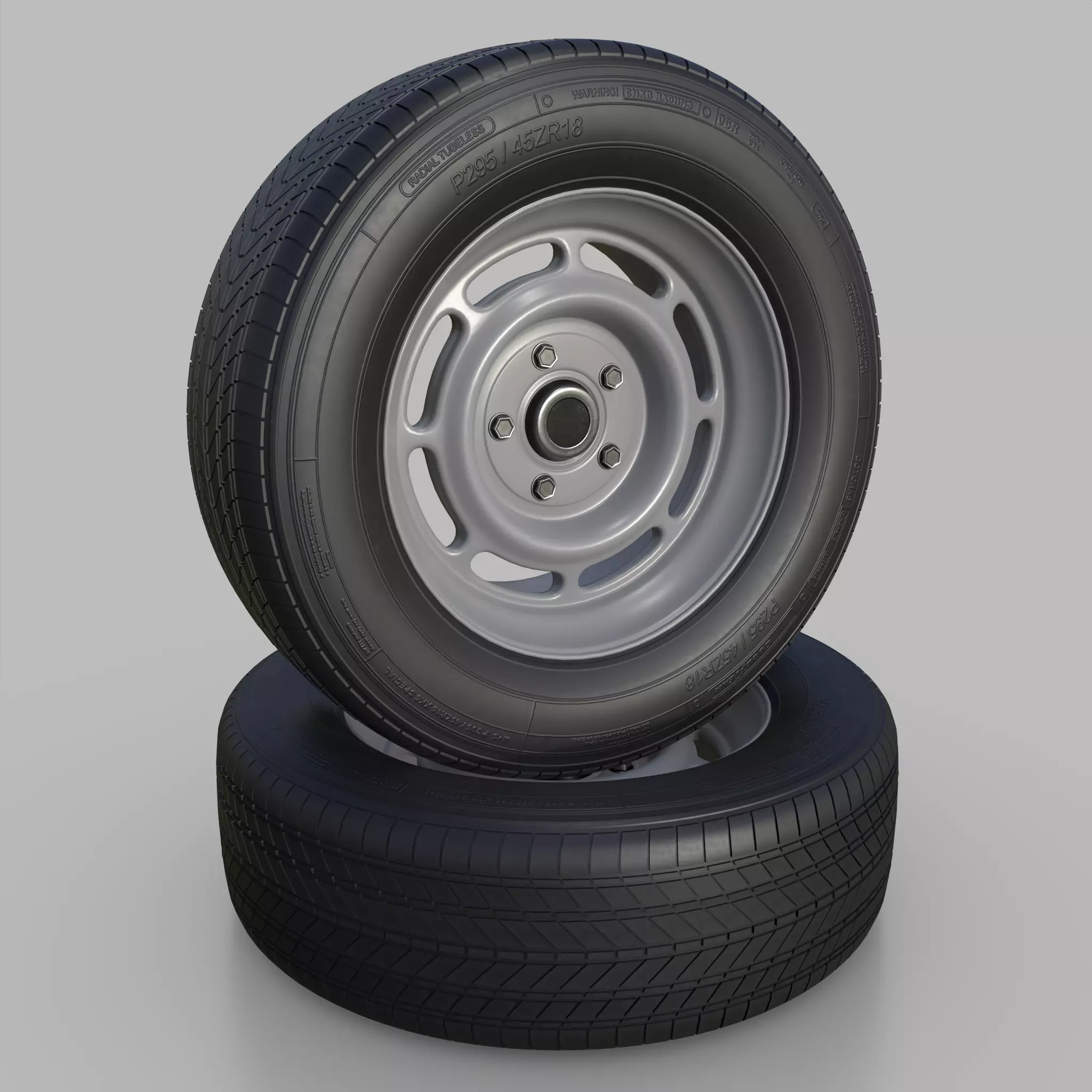 Standard Wheel Rim Tire Low-poly 3D model