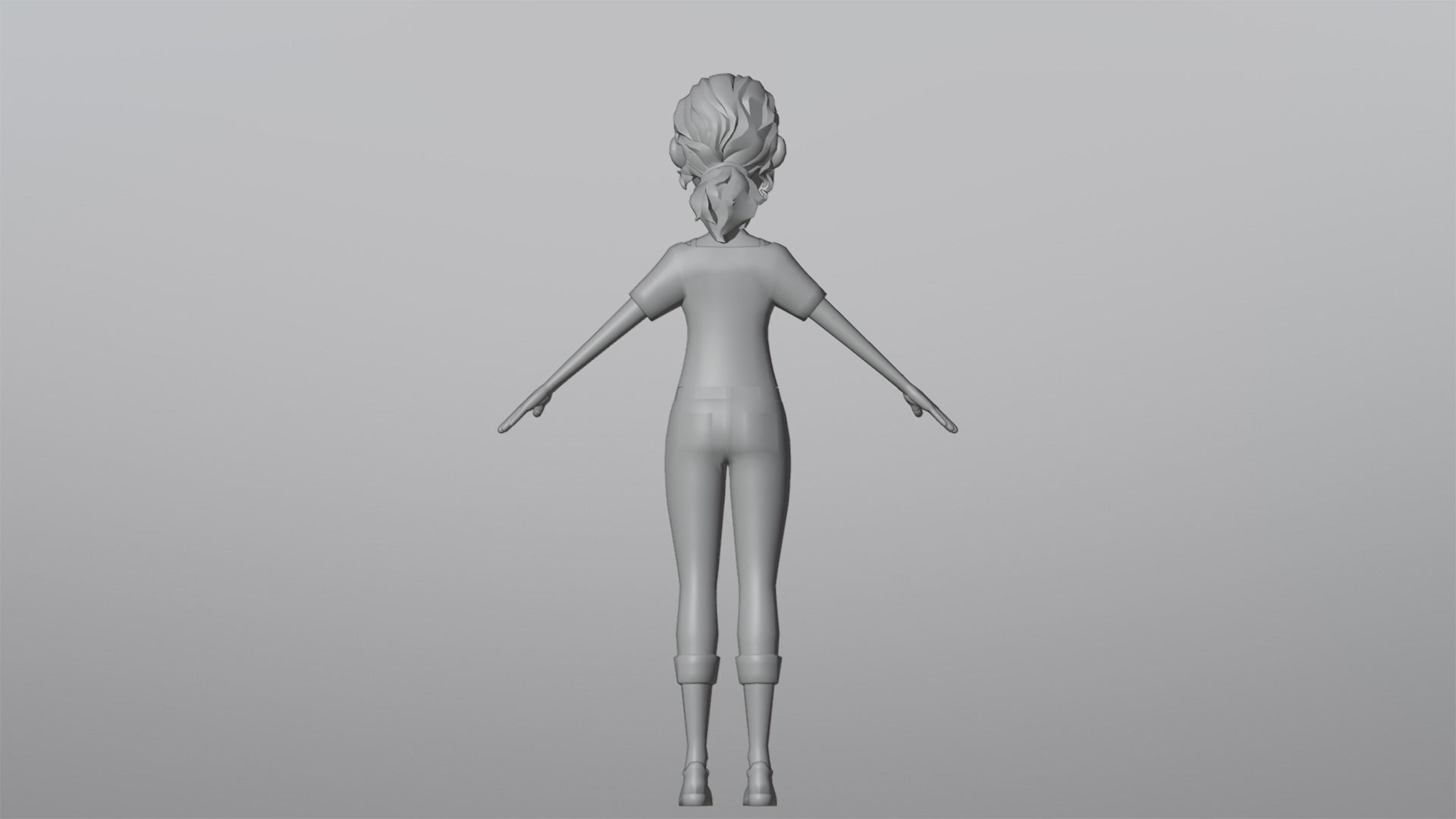 Tiana Cartoon Girl Character Low-poly 3D model_19