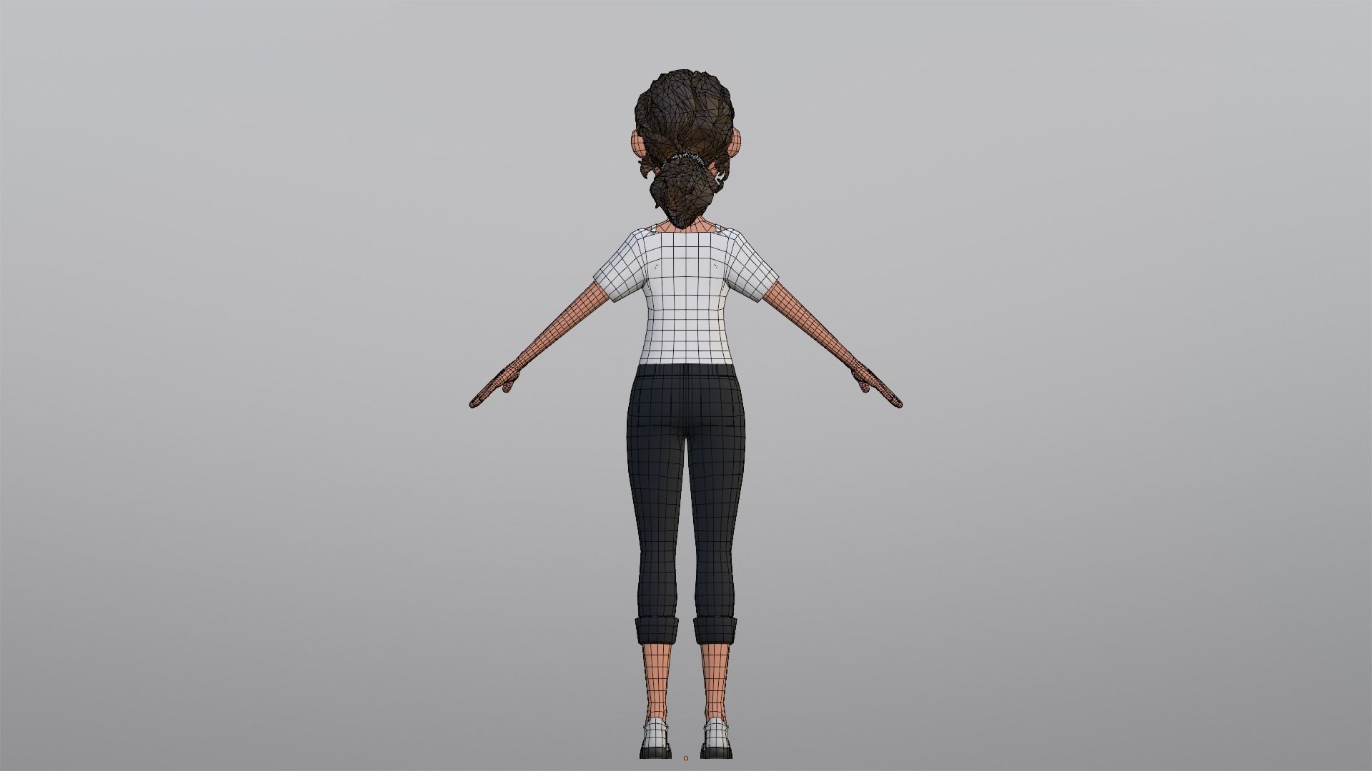 Tiana Cartoon Girl Character Low-poly 3D model_27