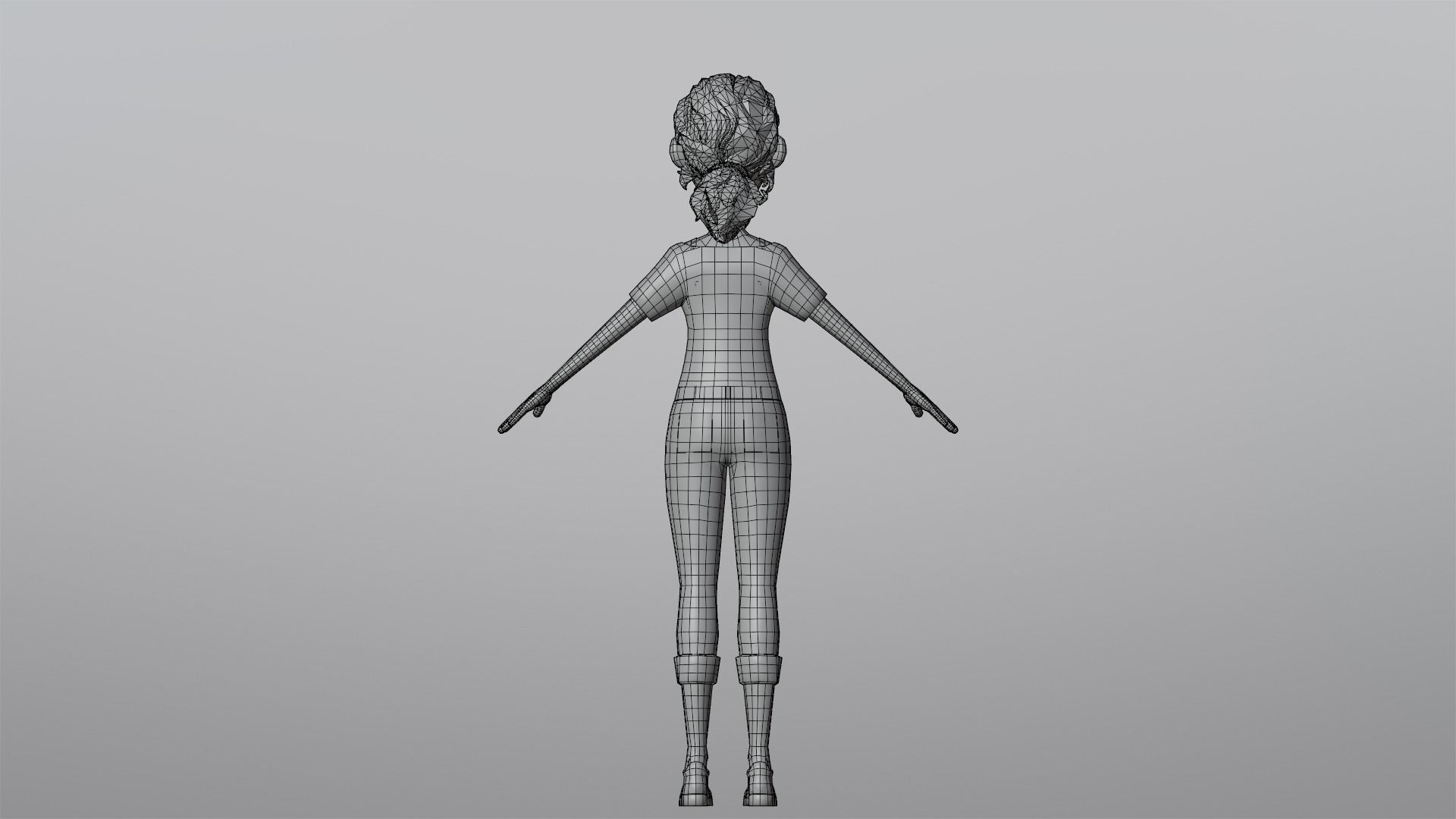 Tiana Cartoon Girl Character Low-poly 3D model_23