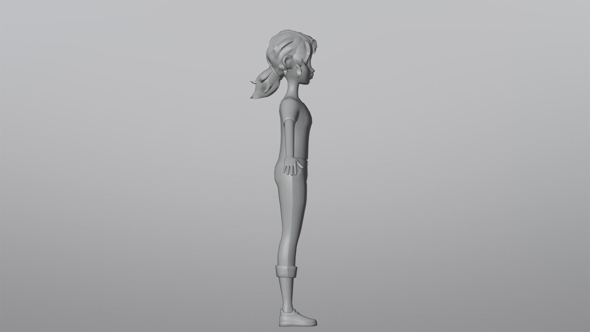 Tiana Cartoon Girl Character Low-poly 3D model_18