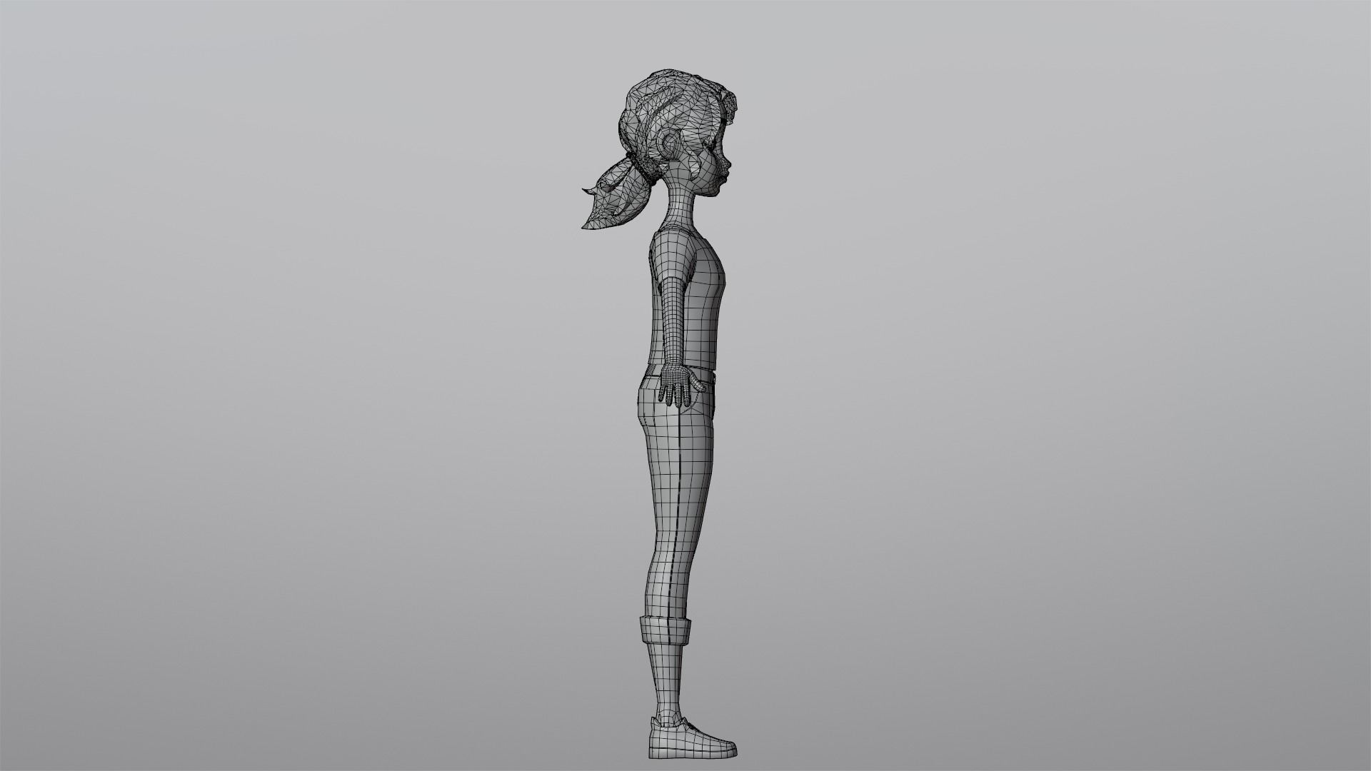 Tiana Cartoon Girl Character Low-poly 3D model_22