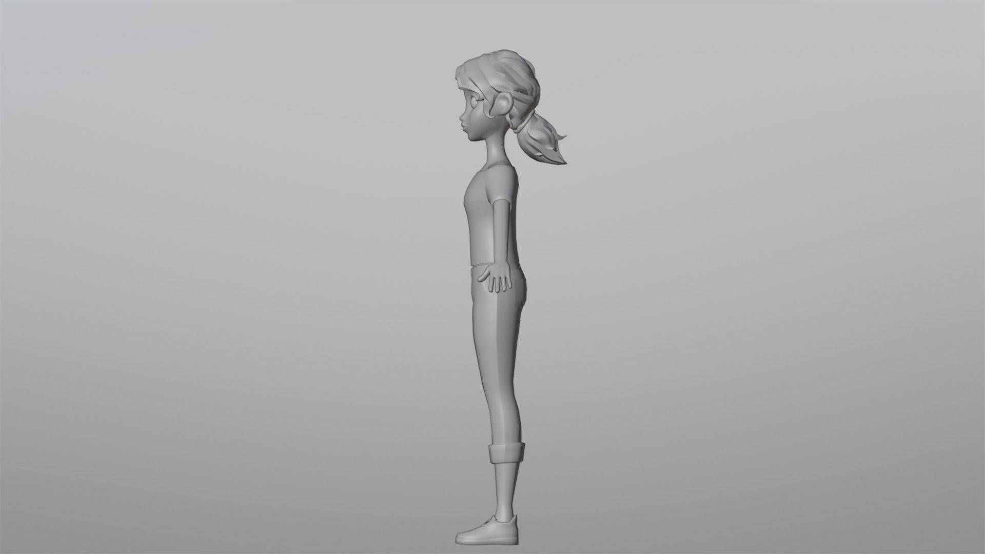 Tiana Cartoon Girl Character Low-poly 3D model_20
