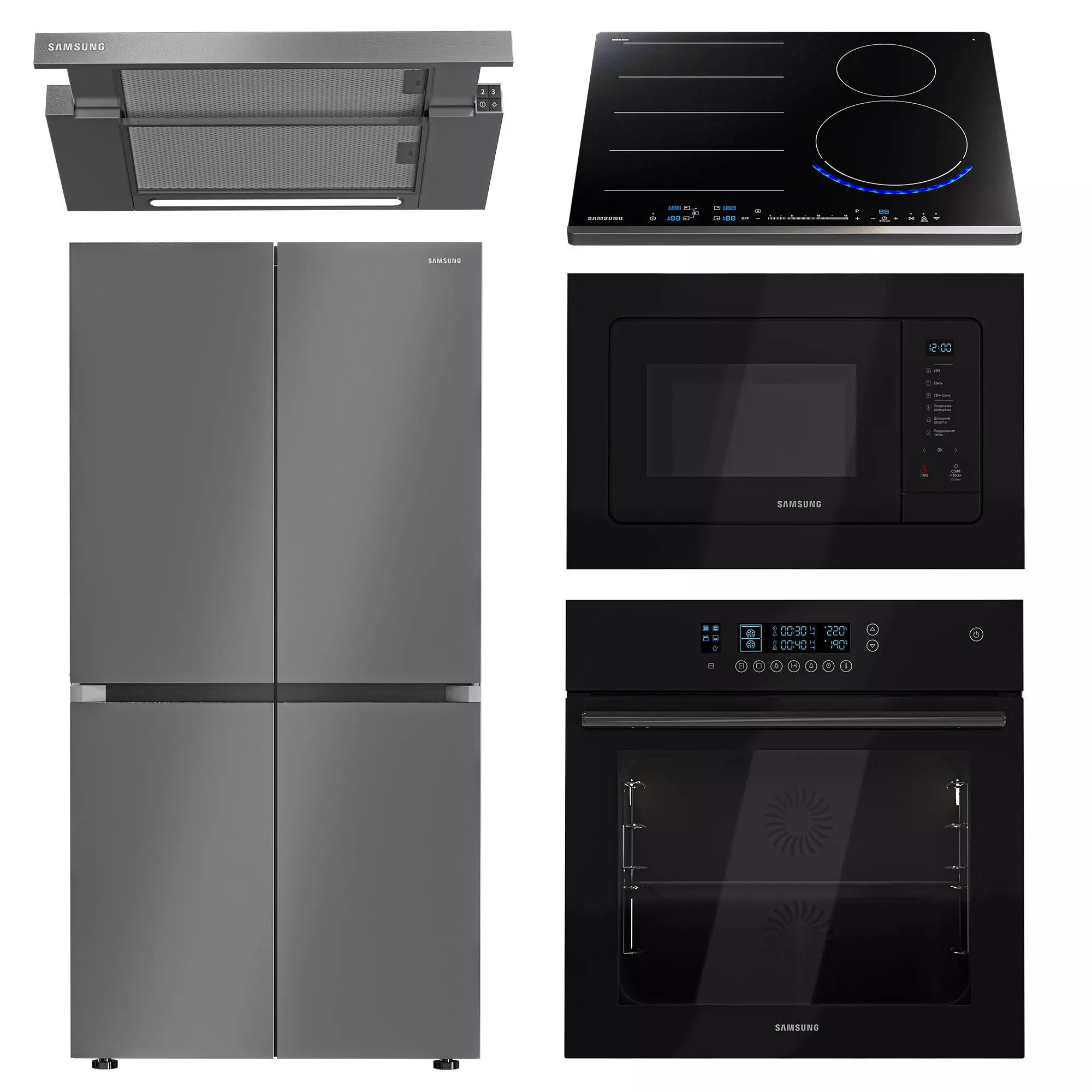 Samsung kitchen appliances set 3D model_0