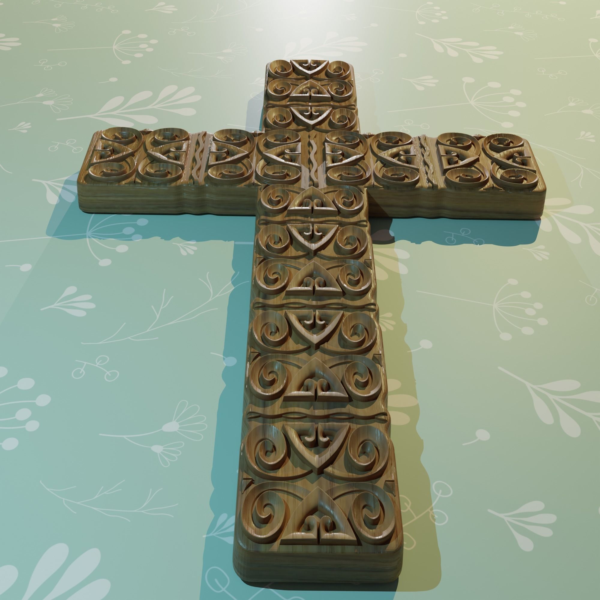 3D Model STL file for CNC router Wall CROSS 3D print model_2