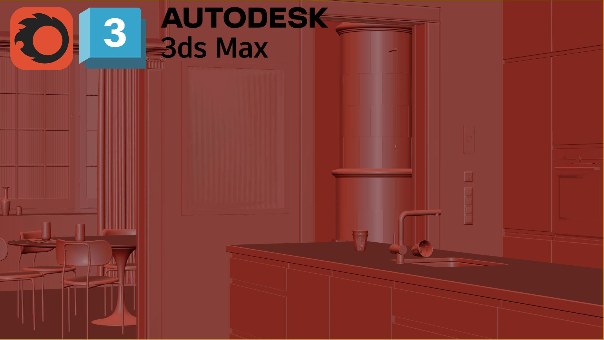 Kitchen Render 3ds Max Corona Render Full Scene Psd 3d Model