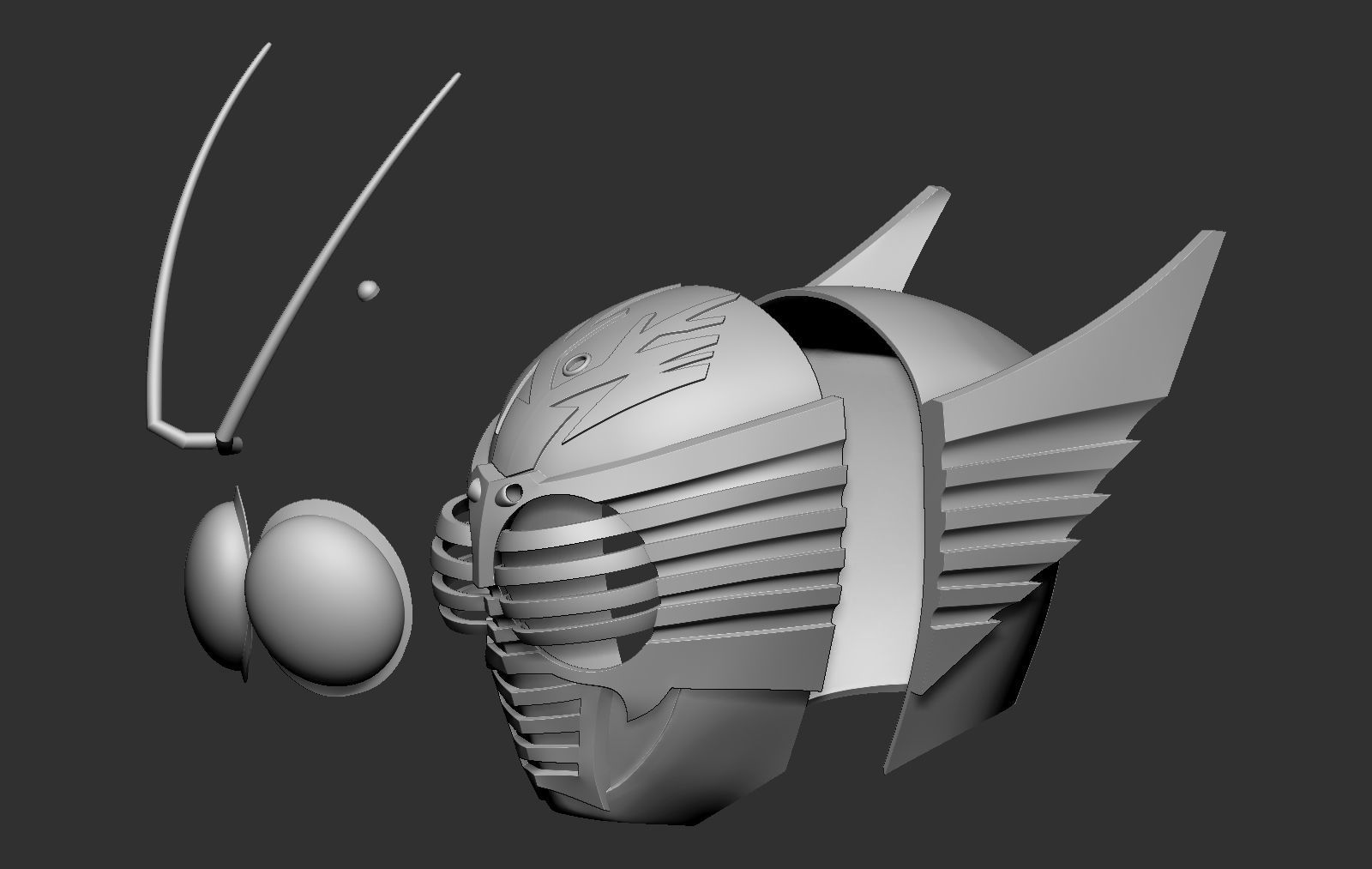 Kamen Rider Kyuki Survive Helmet 3D print model_4