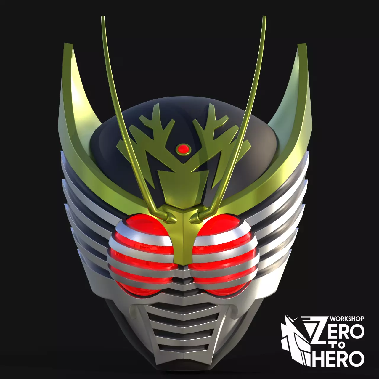 Kamen Rider Kyuki Survive Helmet 3D print model_0