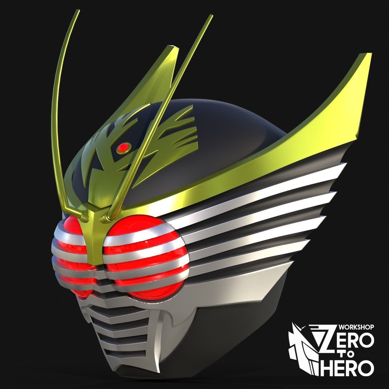 Kamen Rider Kyuki Survive Helmet 3D print model_1