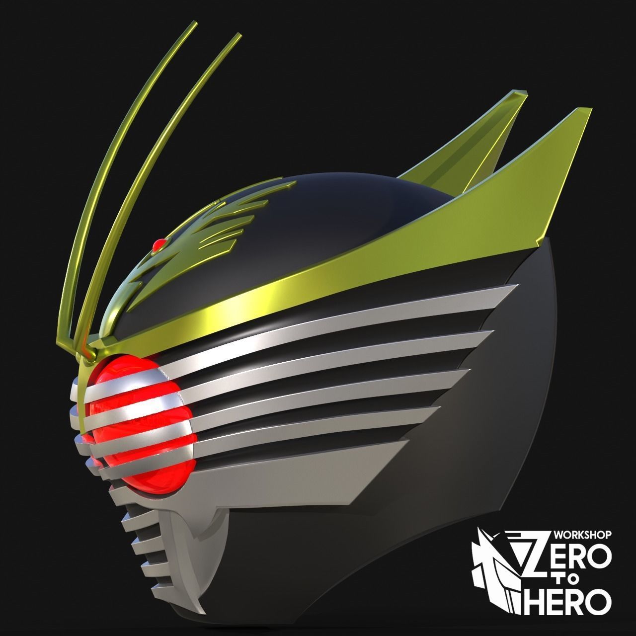 Kamen Rider Kyuki Survive Helmet 3D print model_2